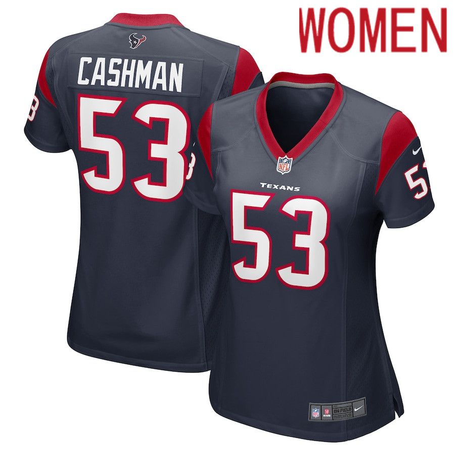 Women Houston Texans 53 Blake Cashman Nike Navy Game Player NFL Jersey